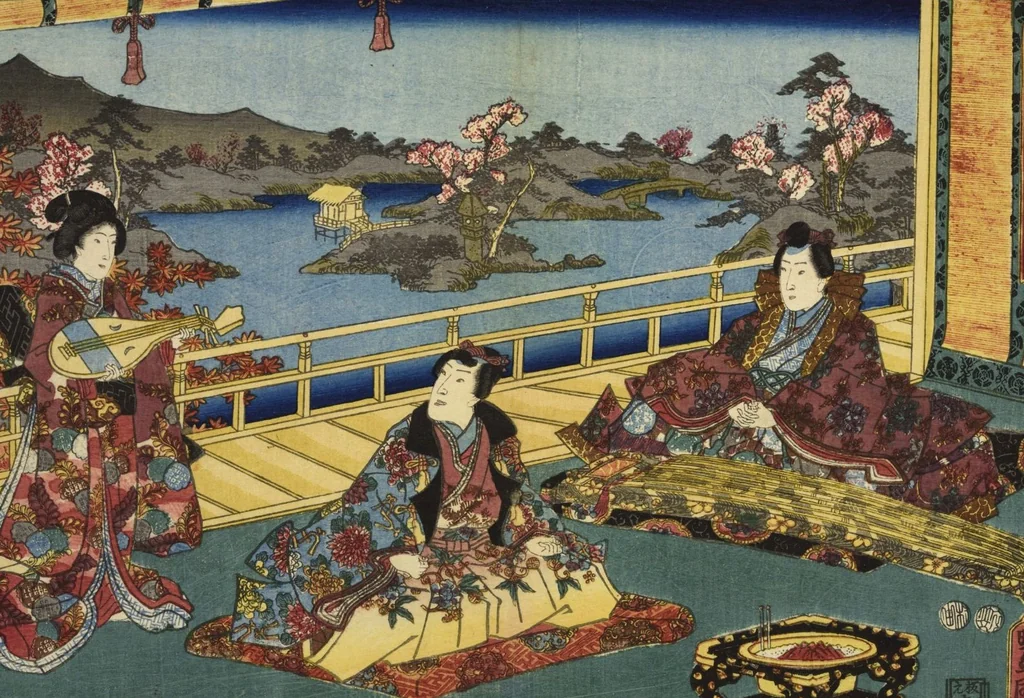 An illustration from Sono sugata yukari no utsushie, 1852, leaf 47