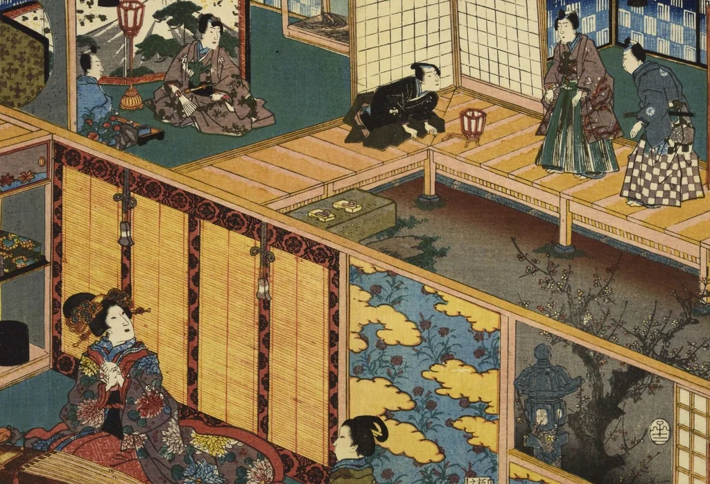 An illustration from Sono sugata yukari no utsushie, 1852, leaf 49