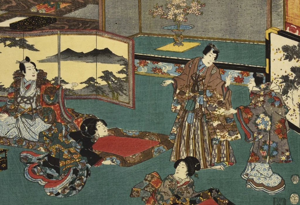 An illustration from Sono sugata yukari no utsushie, 1852, leaf 50