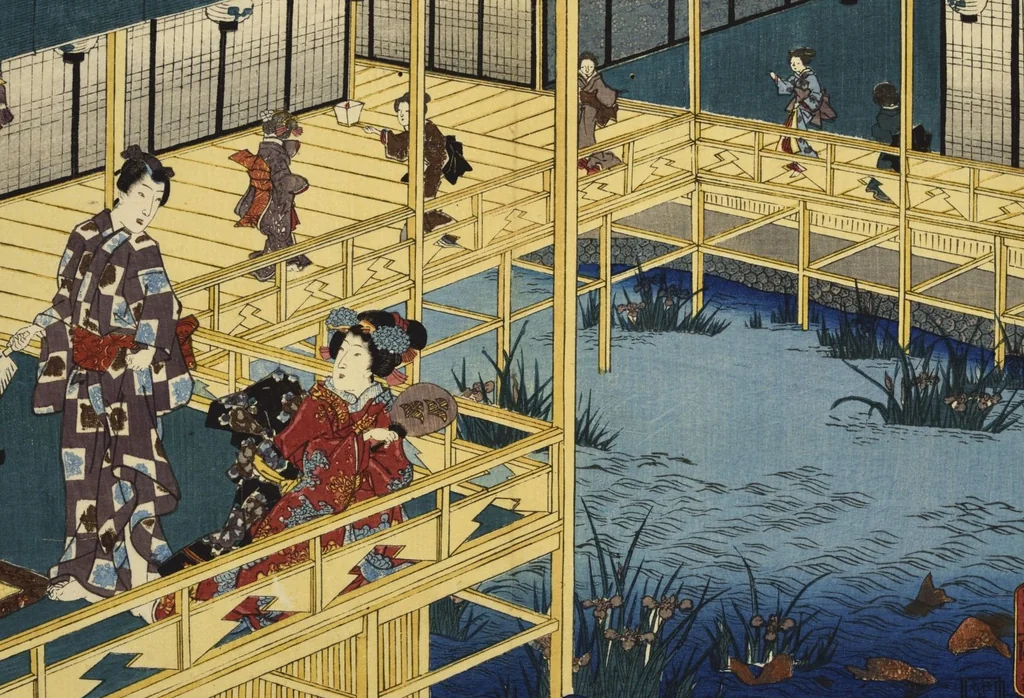 An illustration from Sono sugata yukari no utsushie, 1852, leaf 52