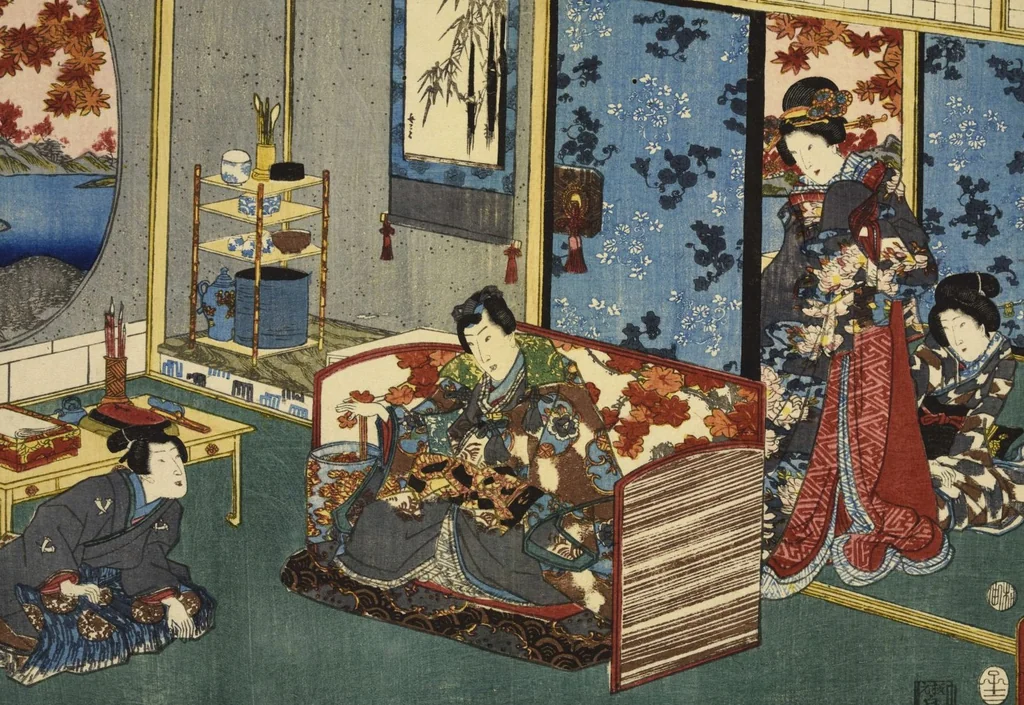 An illustration from Sono sugata yukari no utsushie, 1852, leaf 53