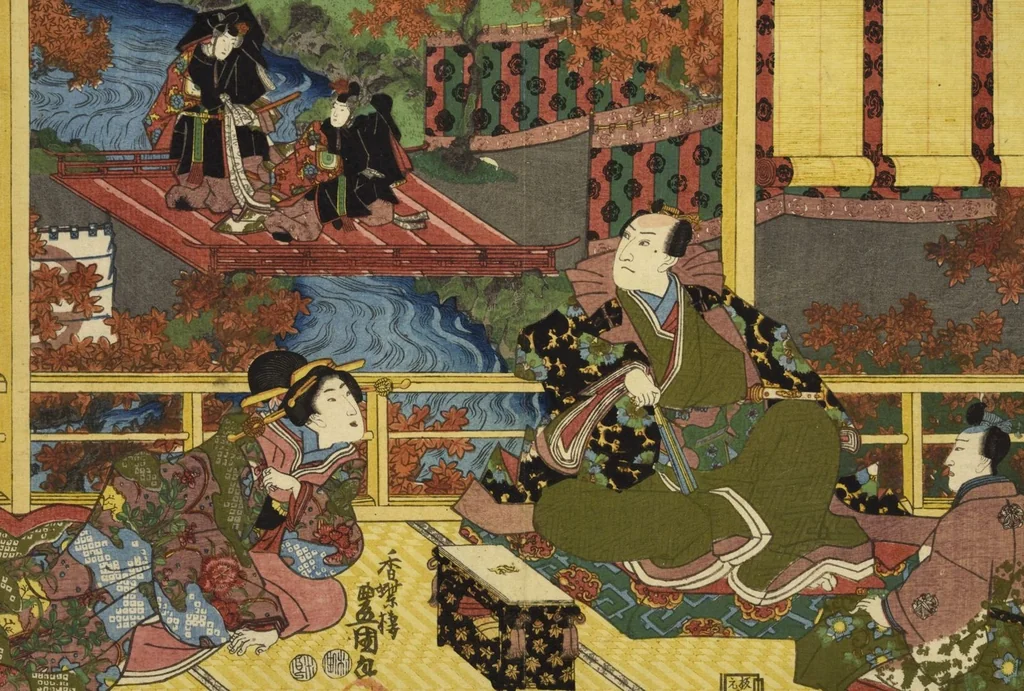 An illustration from Sono sugata yukari no utsushie, 1852, leaf 9