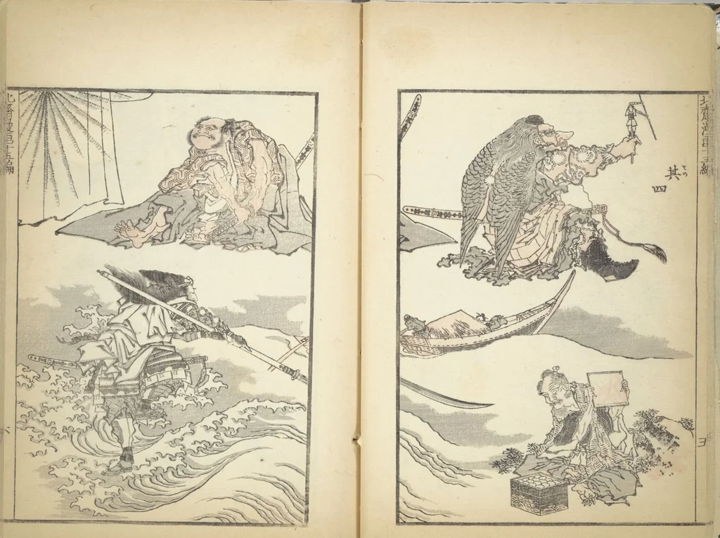 An illustration from Transmitting the Spirit, Revealing the Form of Things, Volume 1 to 15 of Hokusai Sketchbooks (Denshin kaishu: Hokusai manga, shohen - jugohen), 1848, leaf 10