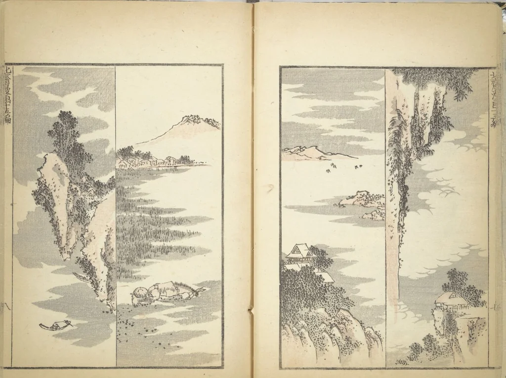 An illustration from Transmitting the Spirit, Revealing the Form of Things, Volume 1 to 15 of Hokusai Sketchbooks (Denshin kaishu: Hokusai manga, shohen - jugohen), 1848, leaf 12