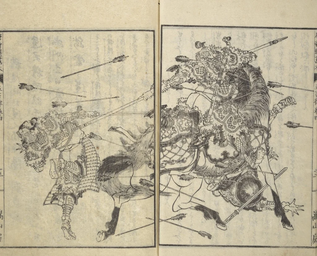 An illustration from Illustrated “Anthology of Tang-Dynasty Poems” in Five-Syllable Lines (Tōshisen ehon gogon ritsu hairitsu), 1833, leaf 14