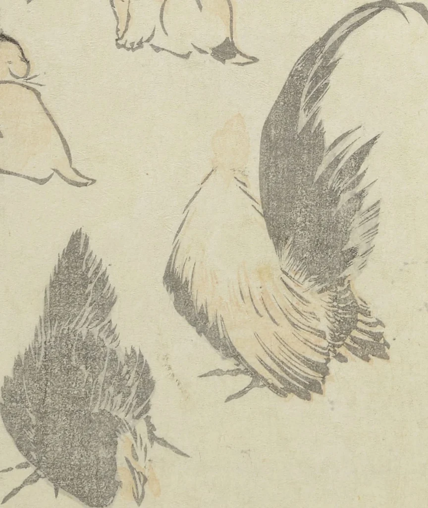 An illustration from Transmitting the Spirit, Revealing the Form of Things, Volume 1 to 15 of Hokusai Sketchbooks (Denshin kaishu: Hokusai manga, shohen - jugohen), 1848, leaf 18