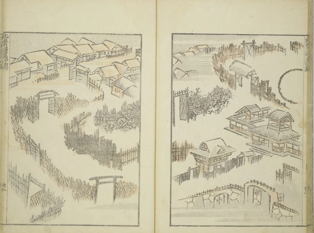 An illustration from Transmitting the Spirit, Revealing the Form of Things, Volume 1 to 15 of Hokusai Sketchbooks (Denshin kaishu: Hokusai manga, shohen - jugohen), 1848, leaf 24