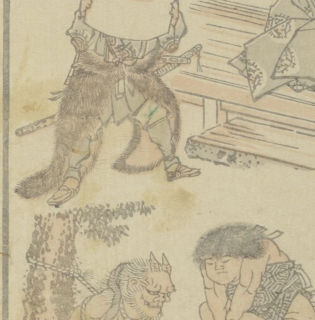 An illustration from Transmitting the Spirit, Revealing the Form of Things, Volume 1 to 15 of Hokusai Sketchbooks (Denshin kaishu: Hokusai manga, shohen - jugohen), 1848, leaf 6