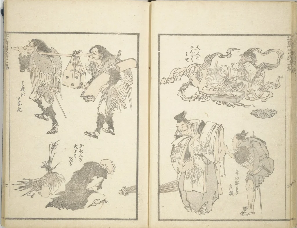 An illustration from Transmitting the Spirit, Revealing the Form of Things, Volume 1 to 15 of Hokusai Sketchbooks (Denshin kaishu: Hokusai manga, shohen - jugohen), 1848, leaf 8