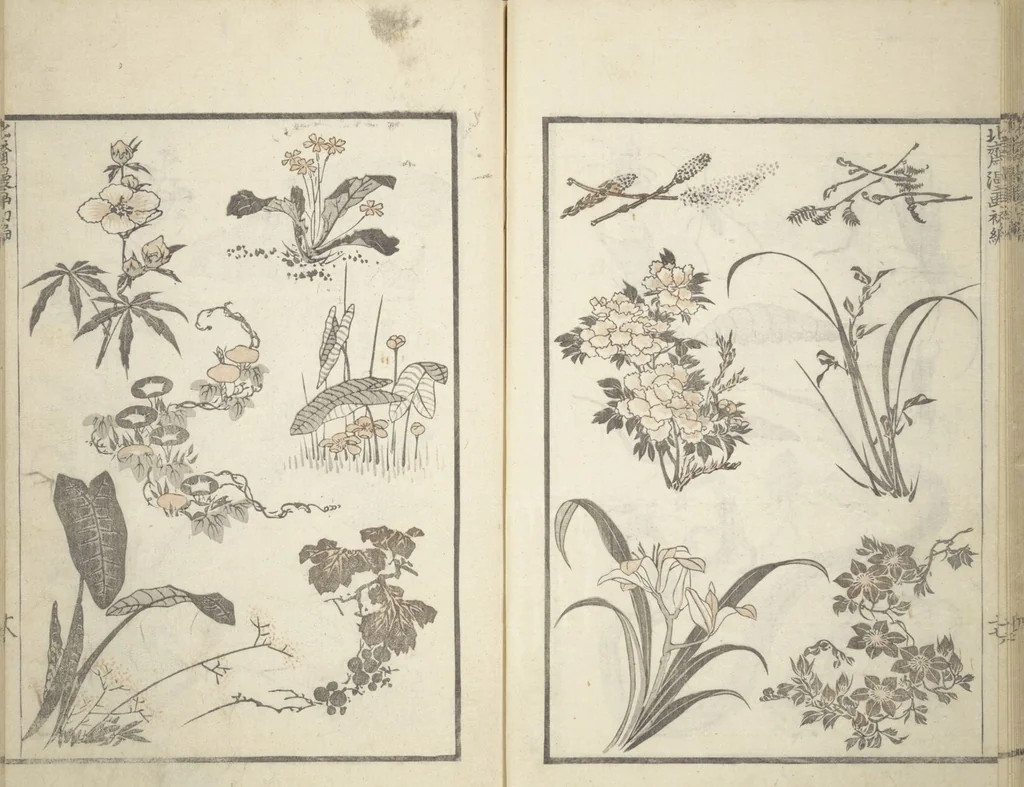 An illustration from Transmitting the Spirit, Revealing the Form of Things, Volume 1 to 15 of Hokusai Sketchbooks (Denshin kaishu: Hokusai manga, shohen - jugohen), 1848, leaf 20