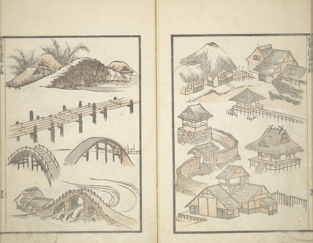 An illustration from Transmitting the Spirit, Revealing the Form of Things, Volume 1 to 15 of Hokusai Sketchbooks (Denshin kaishu: Hokusai manga, shohen - jugohen), 1848, leaf 27