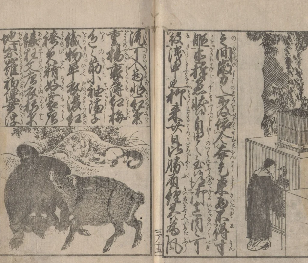 An illustration from Illustrated Book of Domestic Manners (Ehon teikin ōrai 絵本庭訓往来) : [volume 2], 1828, leaf 17