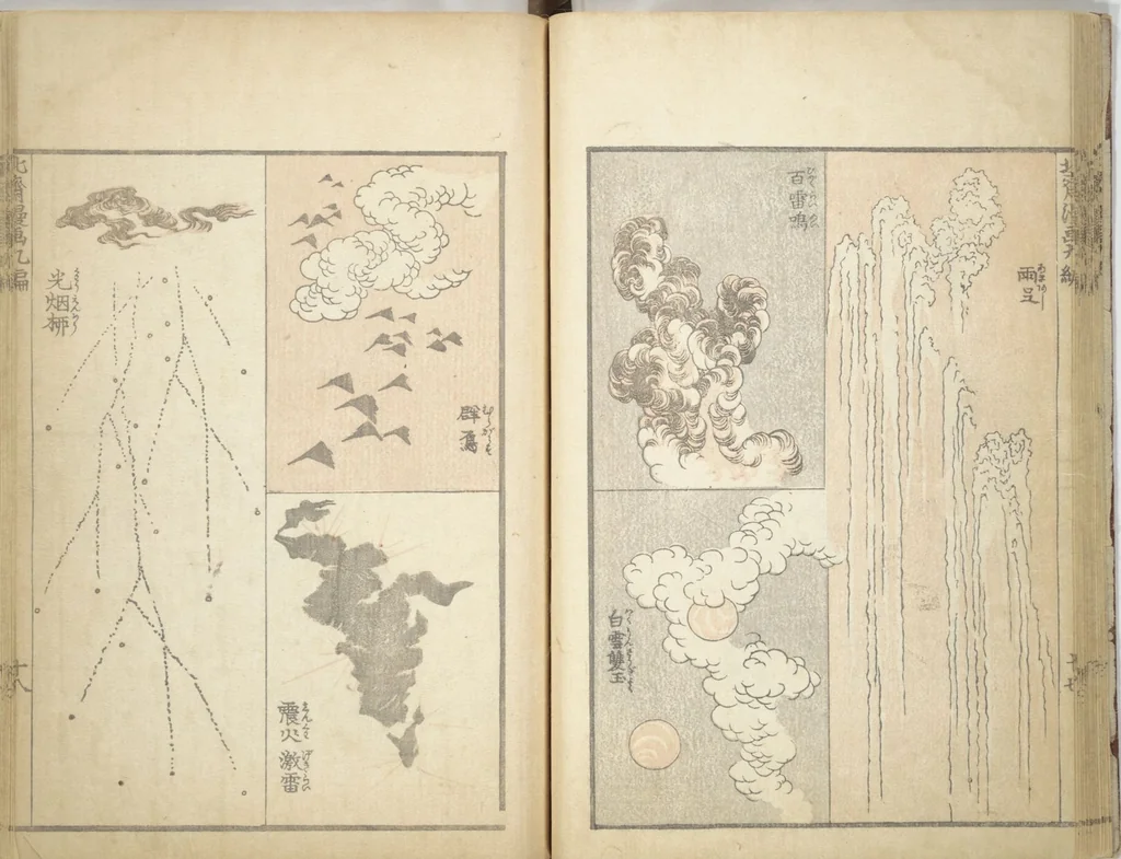 An illustration from Transmitting the Spirit, Revealing the Form of Things, Volume 1 to 15 of Hokusai Sketchbooks (Denshin kaishu: Hokusai manga, shohen - jugohen), 1848, leaf 19