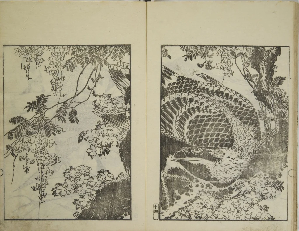 An illustration from Picture Album Transmitting the Spirit: The Hokusai Drawing Style (Denshin gafu Hokusai gashiki), 1819, leaf 18