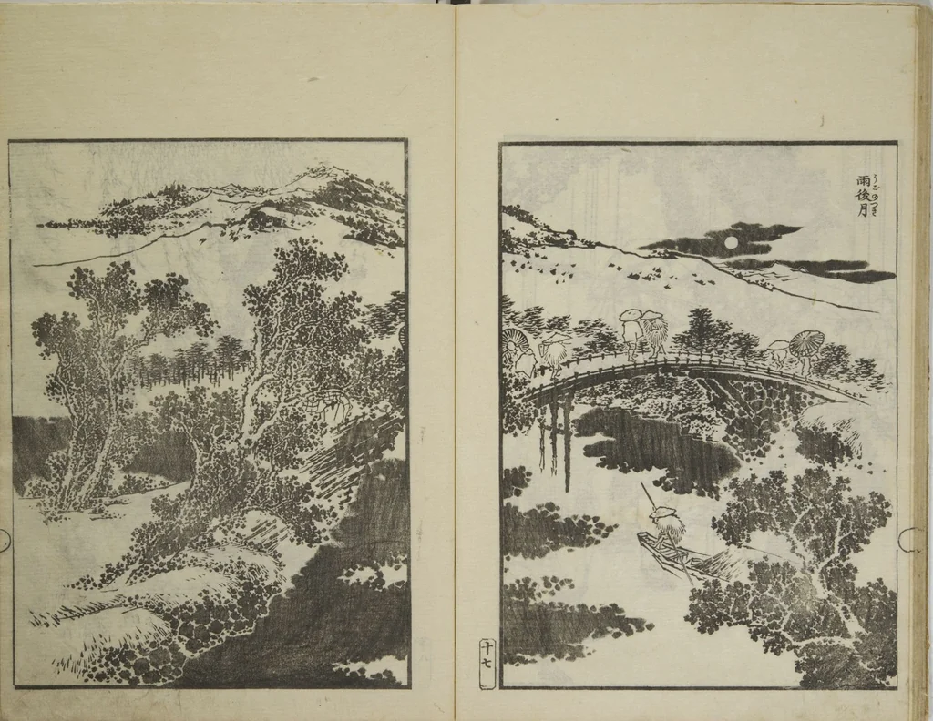 An illustration from Picture Album Transmitting the Spirit: The Hokusai Drawing Style (Denshin gafu Hokusai gashiki), 1819, leaf 21