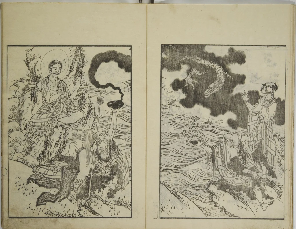 An illustration from Picture Album Transmitting the Spirit: The Hokusai Drawing Style (Denshin gafu Hokusai gashiki), 1819, leaf 6