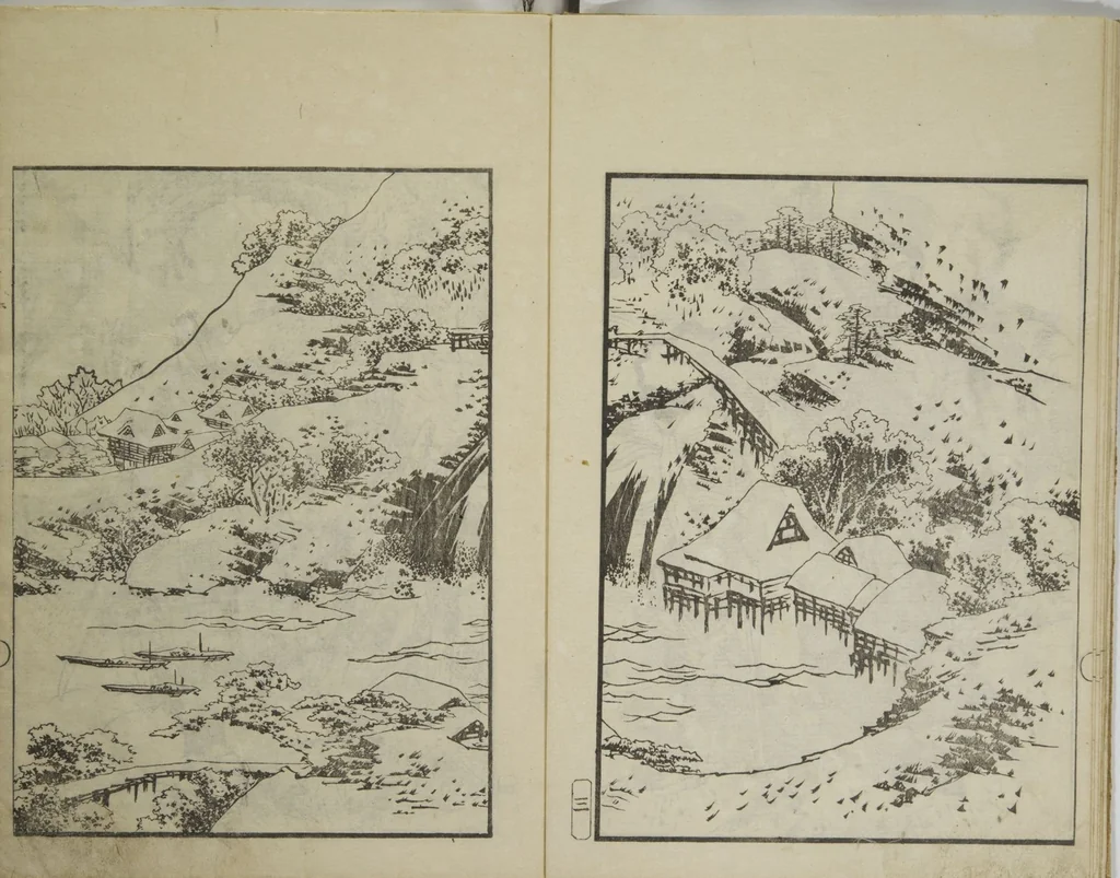 An illustration from Picture Album Transmitting the Spirit: The Hokusai Drawing Style (Denshin gafu Hokusai gashiki), 1819, leaf 7