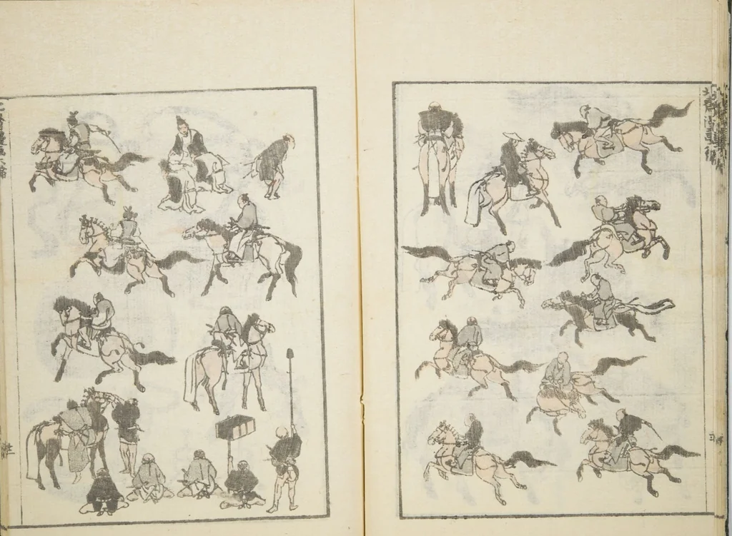 An illustration from Transmitting the Spirit, Revealing the Form of Things, Volume 6 of Hokusai Sketchbooks (Denshin kaishu: Hokusai manga, gohen), leaf 13