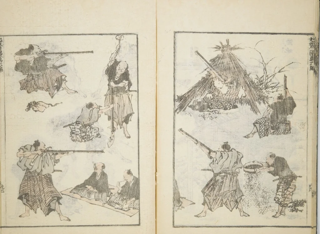 An illustration from Transmitting the Spirit, Revealing the Form of Things, Volume 6 of Hokusai Sketchbooks (Denshin kaishu: Hokusai manga, gohen), leaf 28