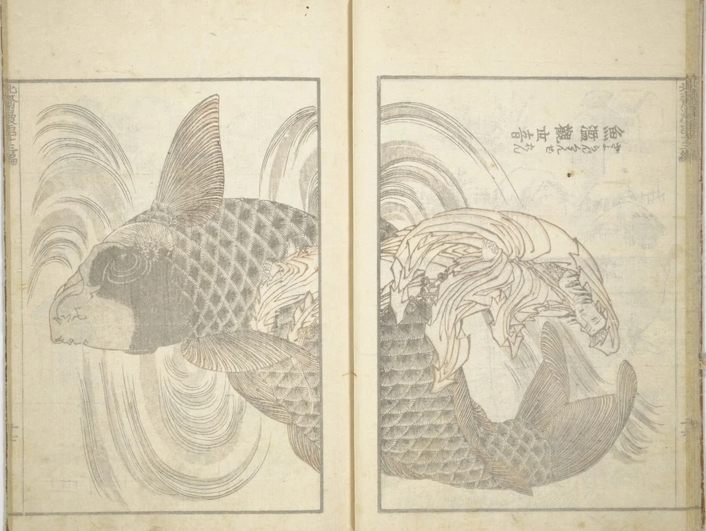 An illustration from Transmitting the Spirit, Revealing the Form of Things, Volume 1 to 15 of Hokusai Sketchbooks (Denshin kaishu: Hokusai manga, shohen - jugohen), 1848, leaf 18
