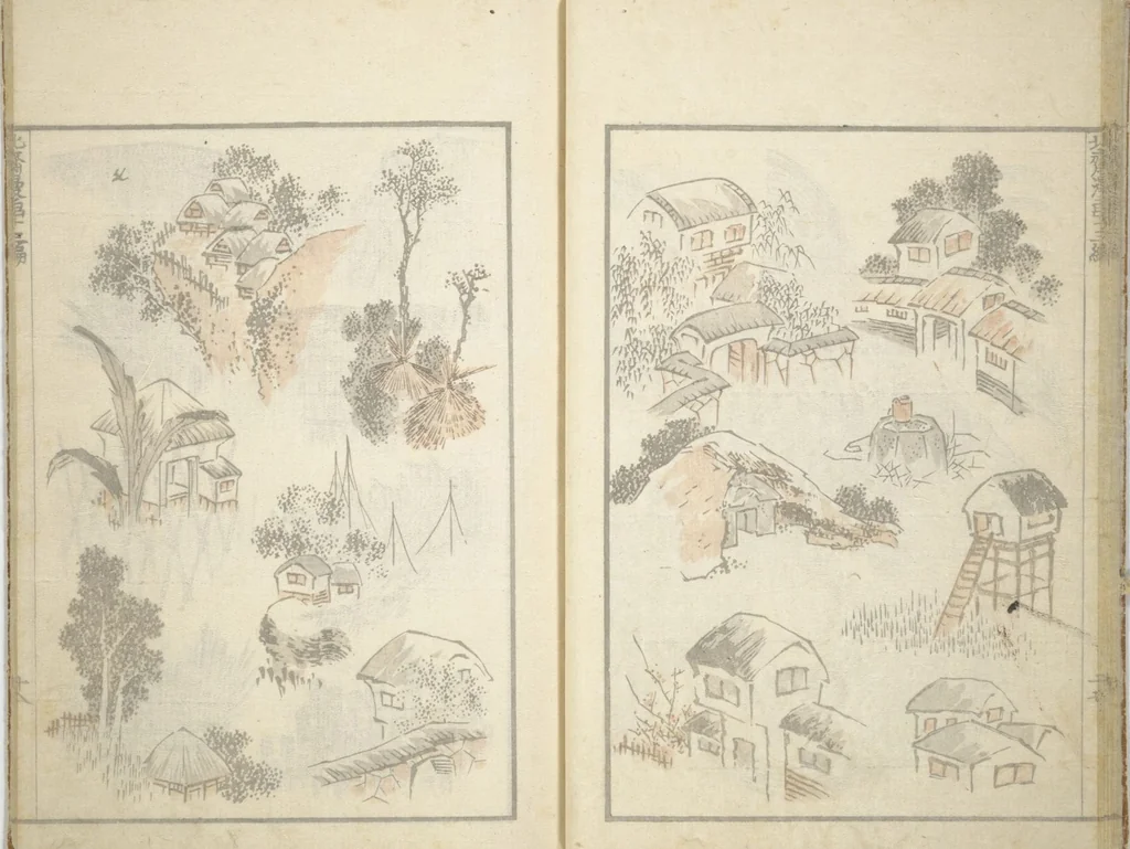 An illustration from Transmitting the Spirit, Revealing the Form of Things, Volume 1 to 15 of Hokusai Sketchbooks (Denshin kaishu: Hokusai manga, shohen - jugohen), 1848, leaf 19