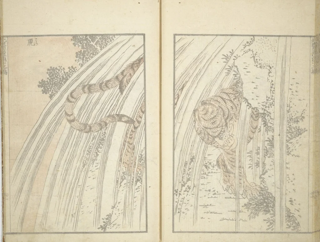 An illustration from Transmitting the Spirit, Revealing the Form of Things, Volume 1 to 15 of Hokusai Sketchbooks (Denshin kaishu: Hokusai manga, shohen - jugohen), 1848, leaf 22