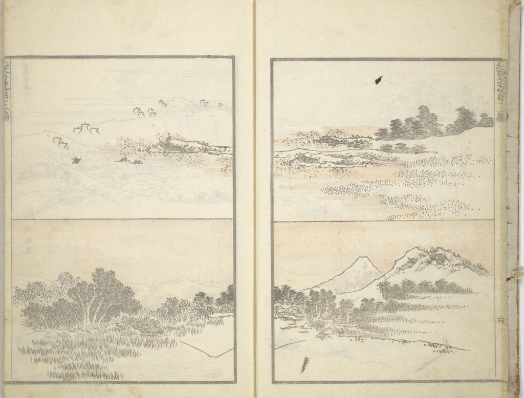 An illustration from Transmitting the Spirit, Revealing the Form of Things, Volume 1 to 15 of Hokusai Sketchbooks (Denshin kaishu: Hokusai manga, shohen - jugohen), 1848, leaf 8