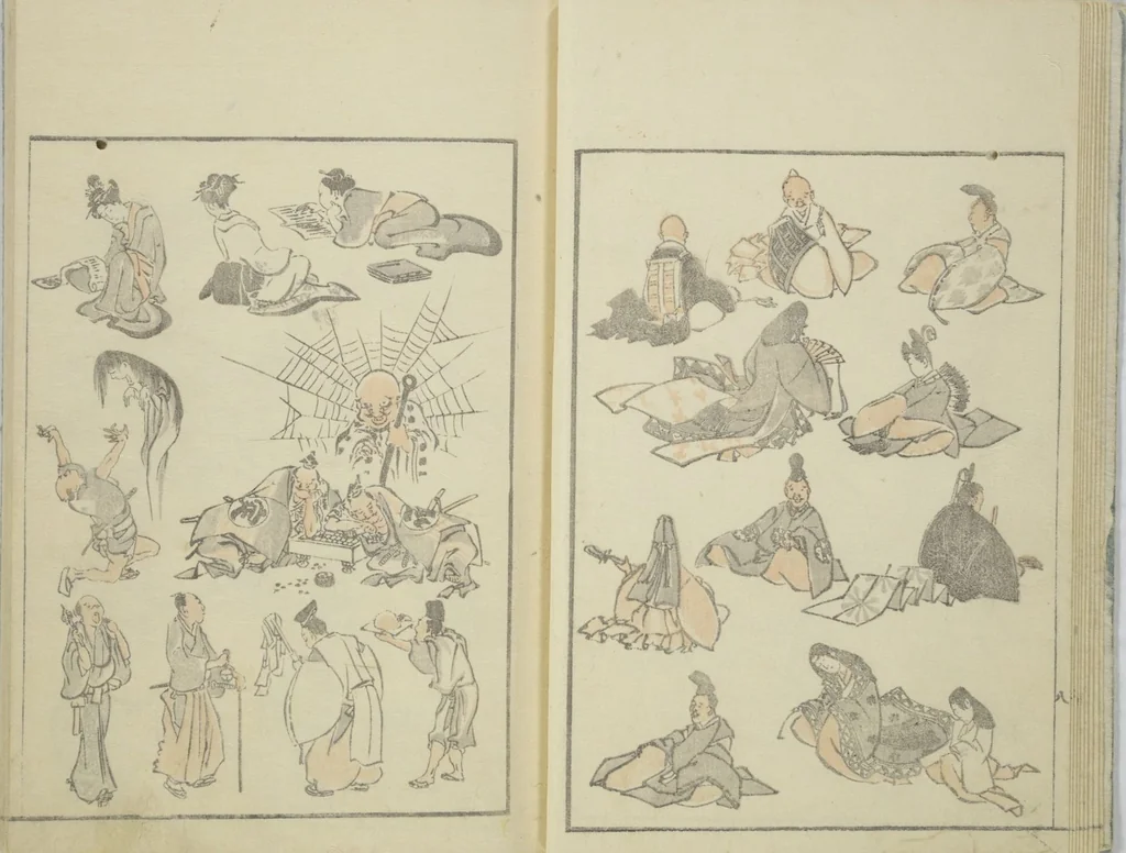 An illustration from Transmitting the Spirit, Revealing the Form of Things, Volume 1 to 15 of Hokusai Sketchbooks (Denshin kaishu: Hokusai manga, shohen - jugohen), 1848, leaf 11