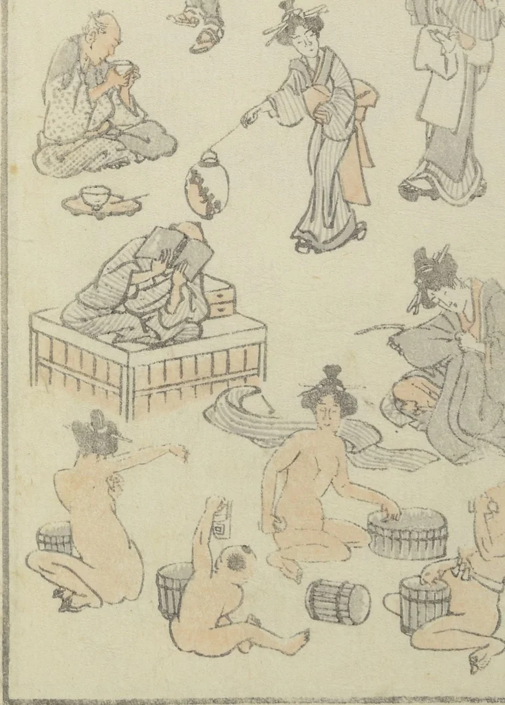 An illustration from Transmitting the Spirit, Revealing the Form of Things, Volume 1 to 15 of Hokusai Sketchbooks (Denshin kaishu: Hokusai manga, shohen - jugohen), 1848, leaf 15