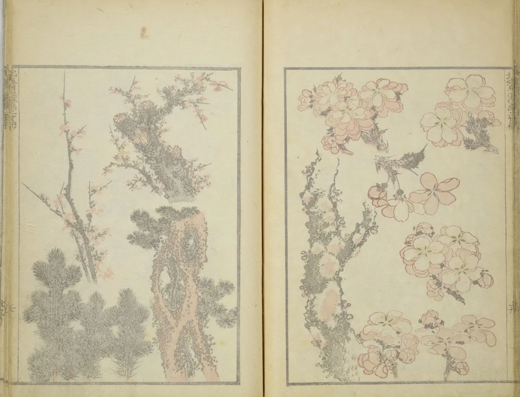 An illustration from Transmitting the Spirit, Revealing the Form of Things, Volume 1 to 15 of Hokusai Sketchbooks (Denshin kaishu: Hokusai manga, shohen - jugohen), 1848, leaf 22