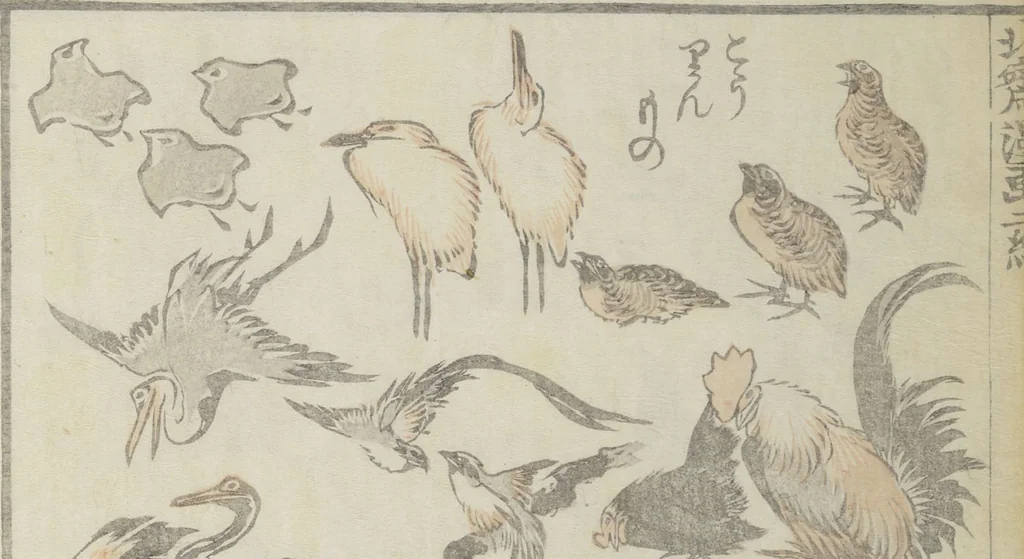 An illustration from Transmitting the Spirit, Revealing the Form of Things, Volume 1 to 15 of Hokusai Sketchbooks (Denshin kaishu: Hokusai manga, shohen - jugohen), 1848, leaf 24