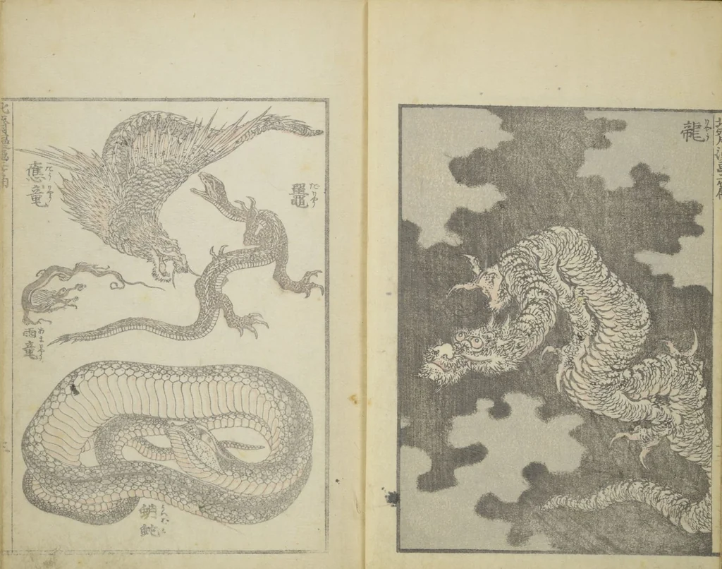An illustration from Transmitting the Spirit, Revealing the Form of Things, Volume 1 to 15 of Hokusai Sketchbooks (Denshin kaishu: Hokusai manga, shohen - jugohen), 1848, leaf 5
