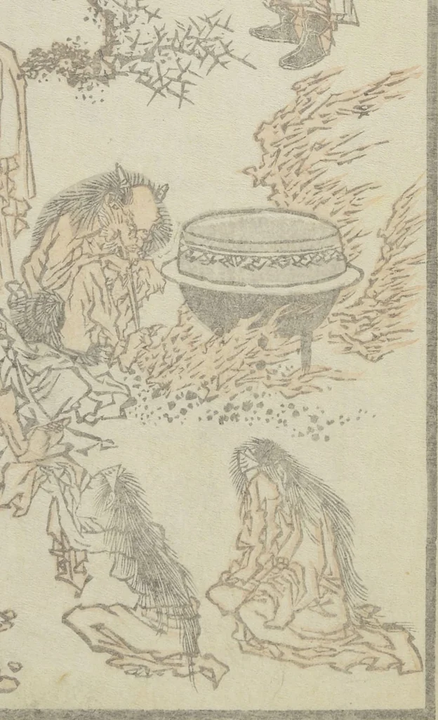 An illustration from Transmitting the Spirit, Revealing the Form of Things, Volume 1 to 15 of Hokusai Sketchbooks (Denshin kaishu: Hokusai manga, shohen - jugohen), 1848, leaf 8