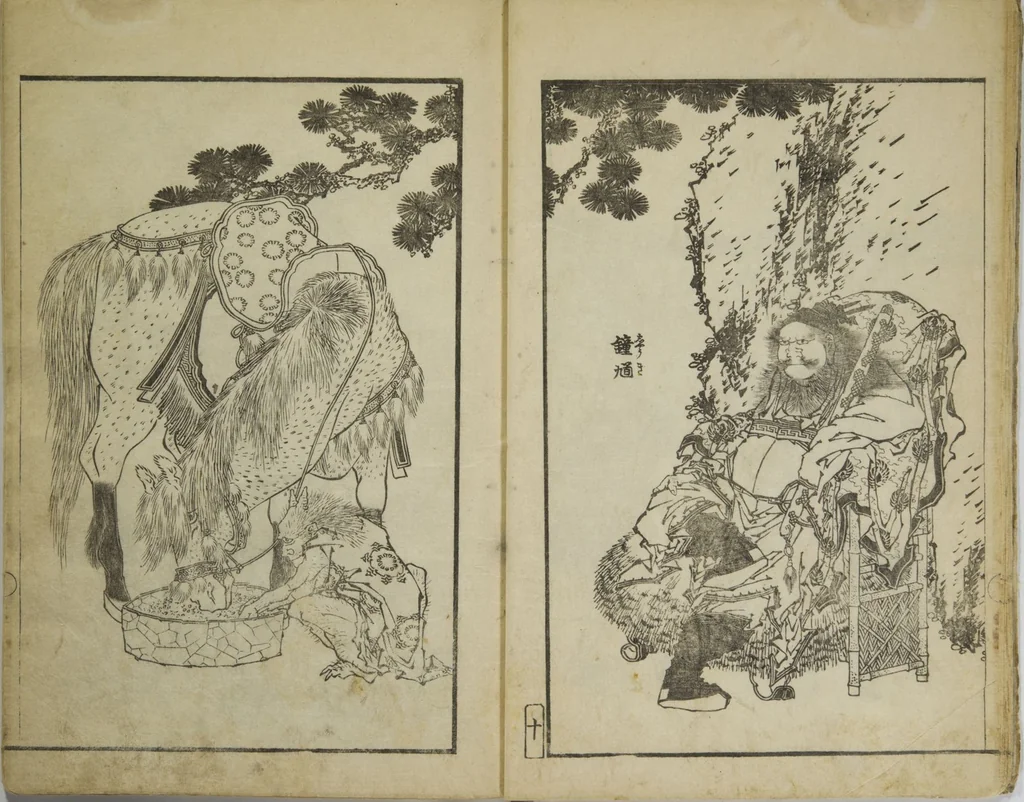 An illustration from Various Pictures by Hokusai (Hokusai soga), 1820, leaf 13