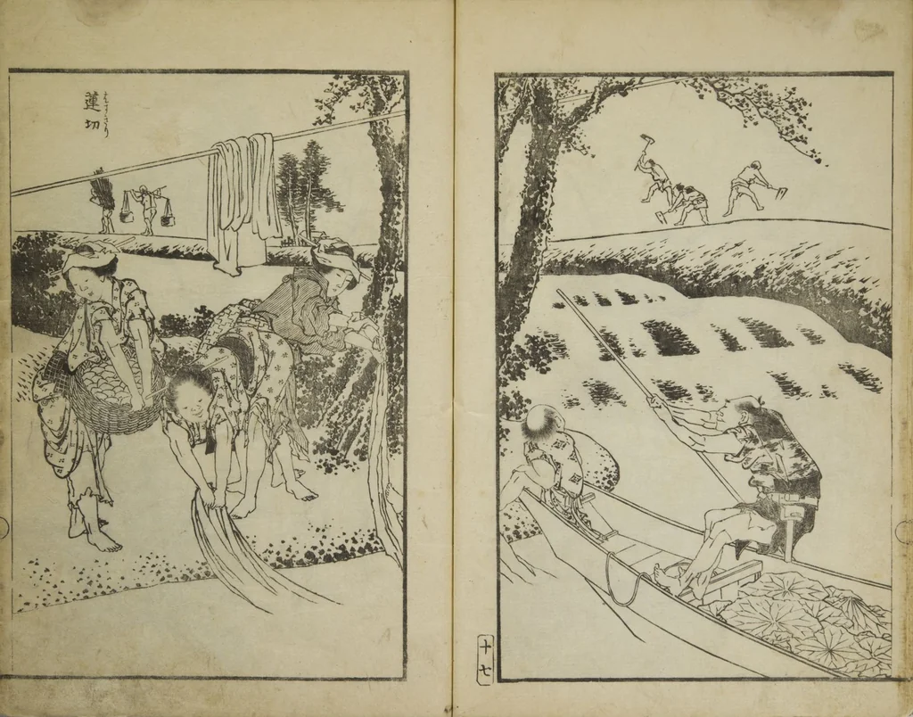 An illustration from Various Pictures by Hokusai (Hokusai soga), 1820, leaf 20