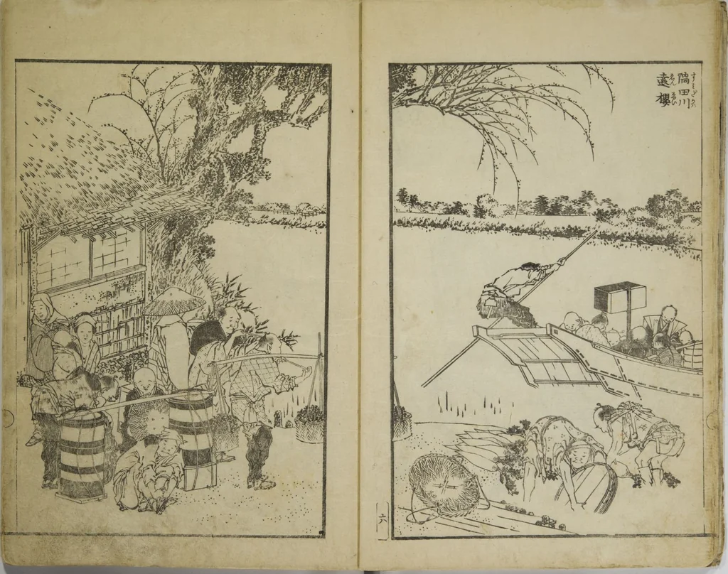 An illustration from Various Pictures by Hokusai (Hokusai soga), 1820, leaf 9
