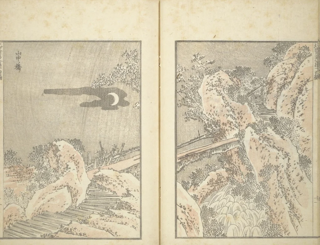 An illustration from Transmitting the Spirit, Revealing the Form of Things, Volume 1 to 15 of Hokusai Sketchbooks (Denshin kaishu: Hokusai manga, shohen - jugohen), 1848, leaf 13
