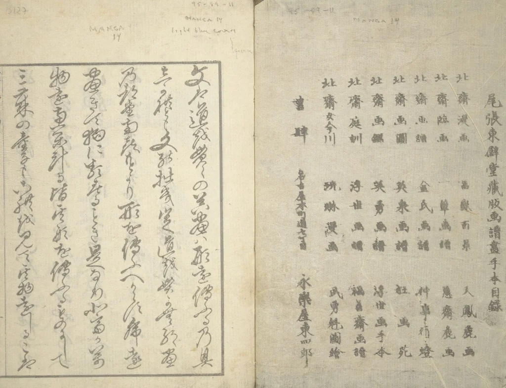 An illustration from Transmitting the Spirit, Revealing the Form of Things, Volume 1 to 15 of Hokusai Sketchbooks (Denshin kaishu: Hokusai manga, shohen - jugohen), 1848, leaf 2
