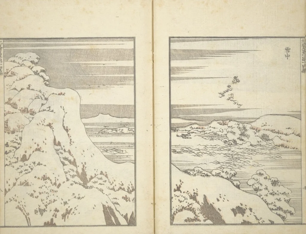 An illustration from Transmitting the Spirit, Revealing the Form of Things, Volume 1 to 15 of Hokusai Sketchbooks (Denshin kaishu: Hokusai manga, shohen - jugohen), 1848, leaf 9