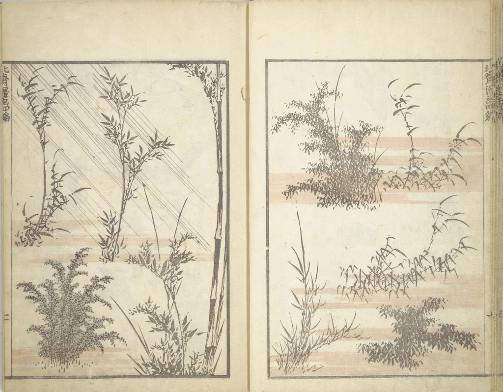 An illustration from Transmitting the Spirit, Revealing the Form of Things, Volume 1 to 15 of Hokusai Sketchbooks (Denshin kaishu: Hokusai manga, shohen - jugohen), 1848, leaf 12