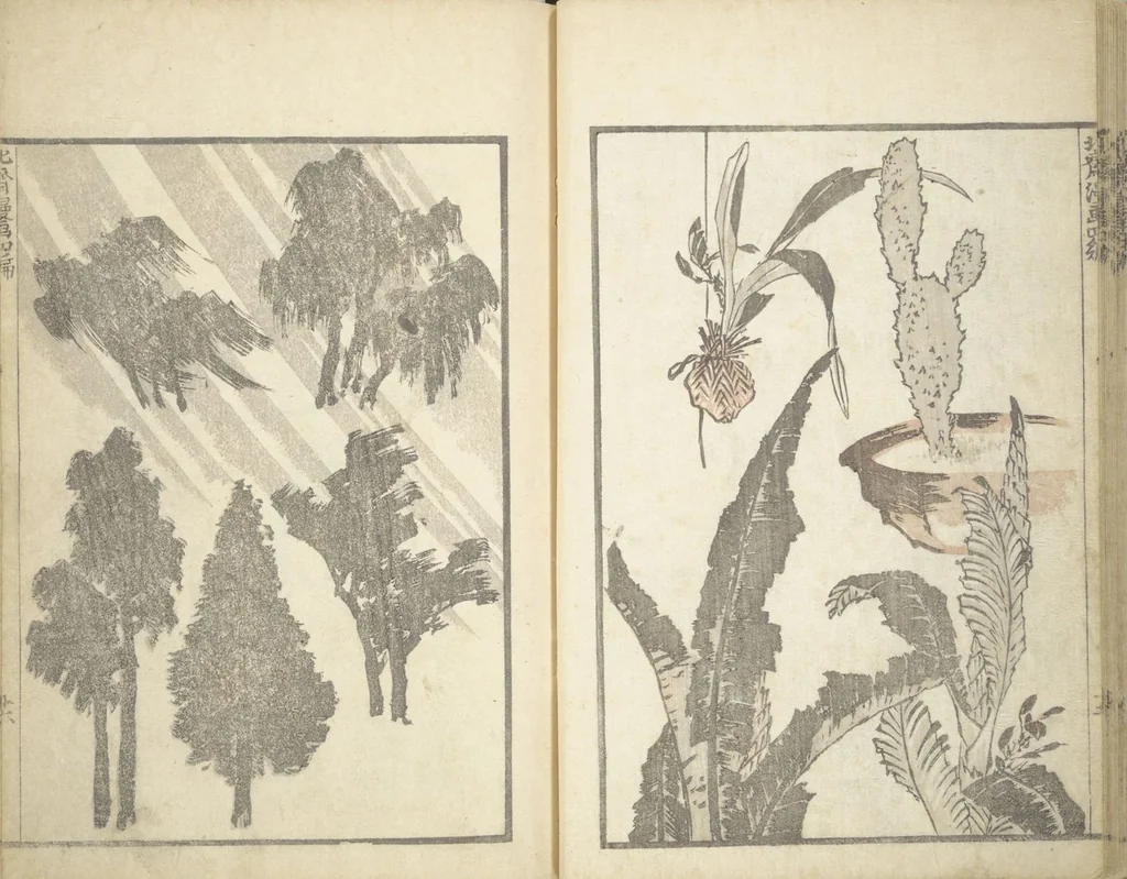 An illustration from Transmitting the Spirit, Revealing the Form of Things, Volume 1 to 15 of Hokusai Sketchbooks (Denshin kaishu: Hokusai manga, shohen - jugohen), 1848, leaf 17