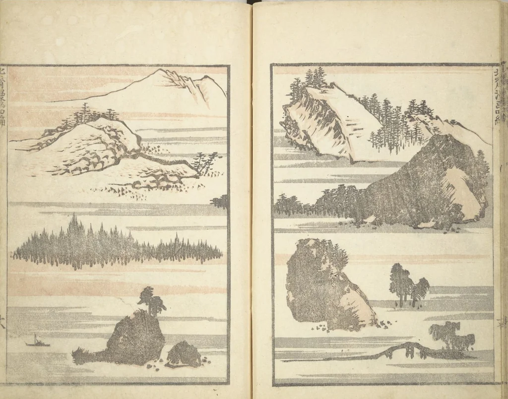 An illustration from Transmitting the Spirit, Revealing the Form of Things, Volume 1 to 15 of Hokusai Sketchbooks (Denshin kaishu: Hokusai manga, shohen - jugohen), 1848, leaf 19