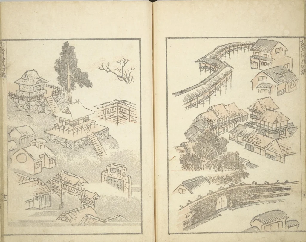 An illustration from Transmitting the Spirit, Revealing the Form of Things, Volume 1 to 15 of Hokusai Sketchbooks (Denshin kaishu: Hokusai manga, shohen - jugohen), 1848, leaf 22