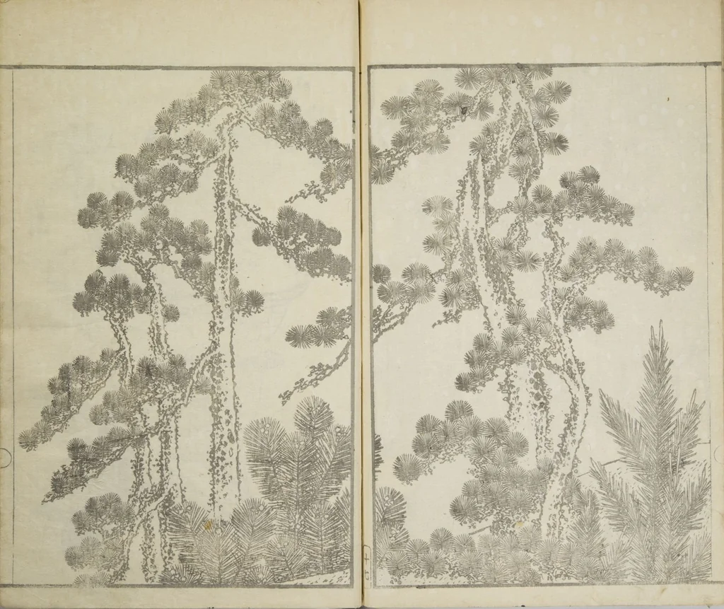 An illustration from Picture Album Transmitting the Spirit: The Hokusai Drawing Style (Denshin gafu Hokusai gashiki), 1819, leaf 21