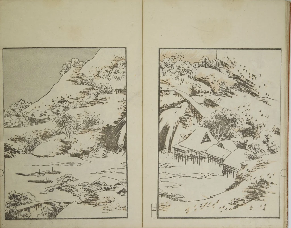 An illustration from Picture Album Transmitting the Spirit: The Hokusai Drawing Style (Denshin gafu Hokusai gashiki), 1819, leaf 7