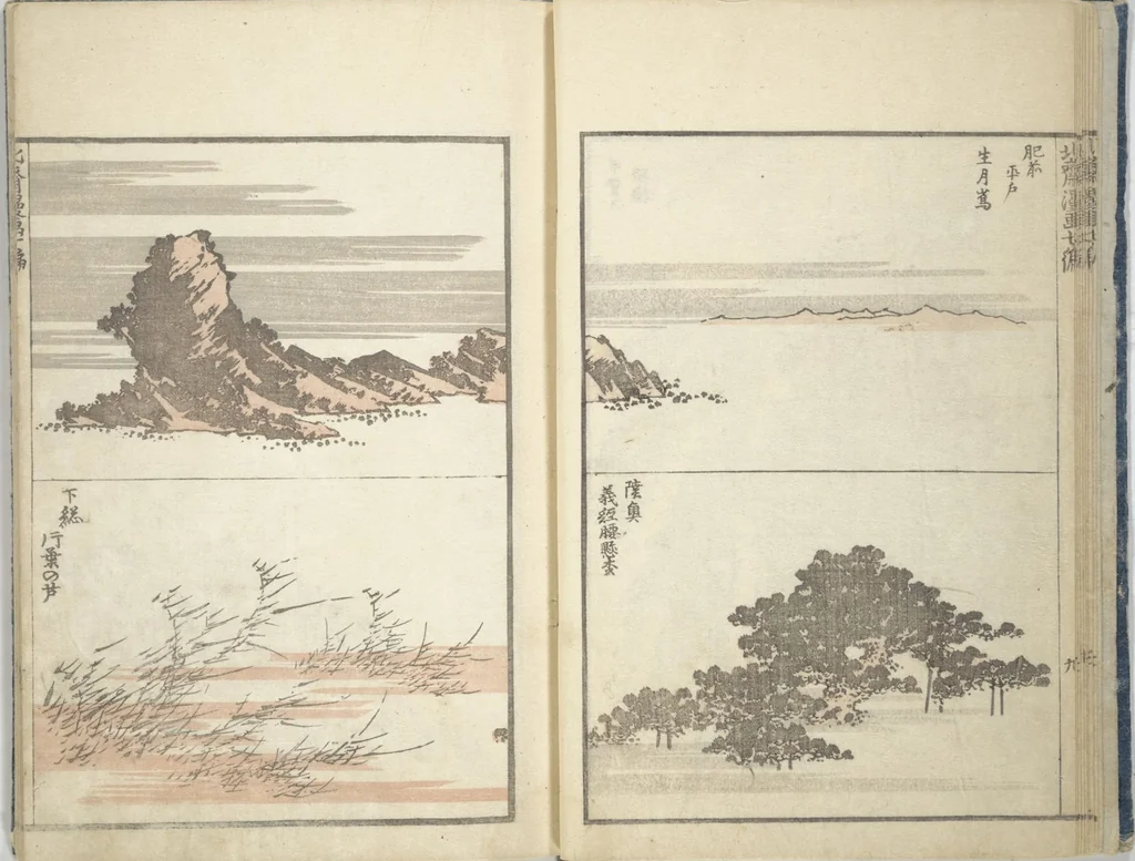 An illustration from Transmitting the Spirit, Revealing the Form of Things, Volume 1 to 15 of Hokusai Sketchbooks (Denshin kaishu: Hokusai manga, shohen - jugohen), 1848, leaf 12