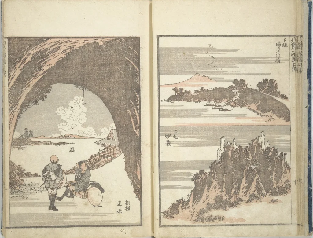 An illustration from Transmitting the Spirit, Revealing the Form of Things, Volume 1 to 15 of Hokusai Sketchbooks (Denshin kaishu: Hokusai manga, shohen - jugohen), 1848, leaf 13