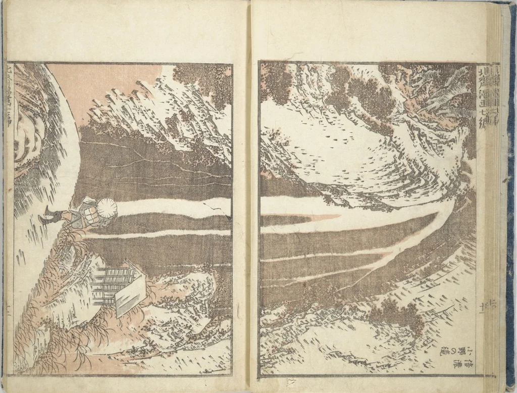 An illustration from Transmitting the Spirit, Revealing the Form of Things, Volume 1 to 15 of Hokusai Sketchbooks (Denshin kaishu: Hokusai manga, shohen - jugohen), 1848, leaf 14