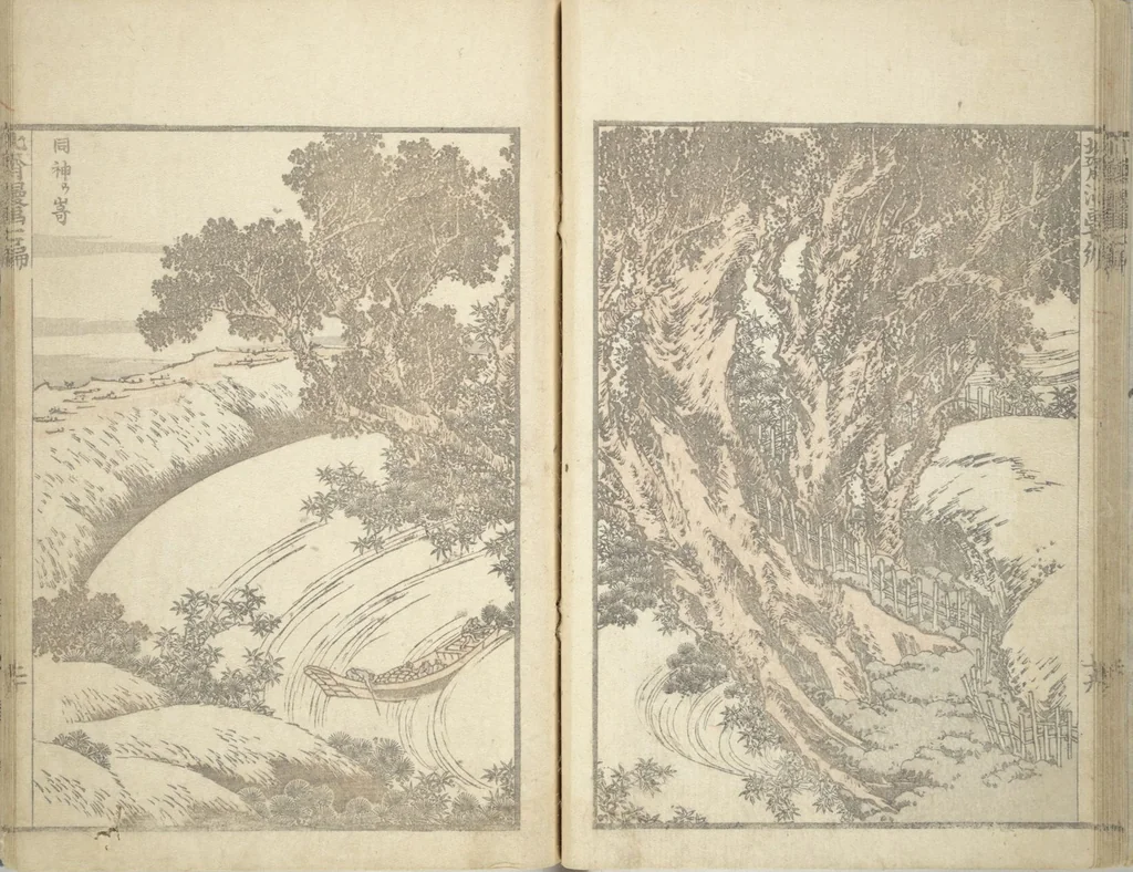 An illustration from Transmitting the Spirit, Revealing the Form of Things, Volume 1 to 15 of Hokusai Sketchbooks (Denshin kaishu: Hokusai manga, shohen - jugohen), 1848, leaf 22