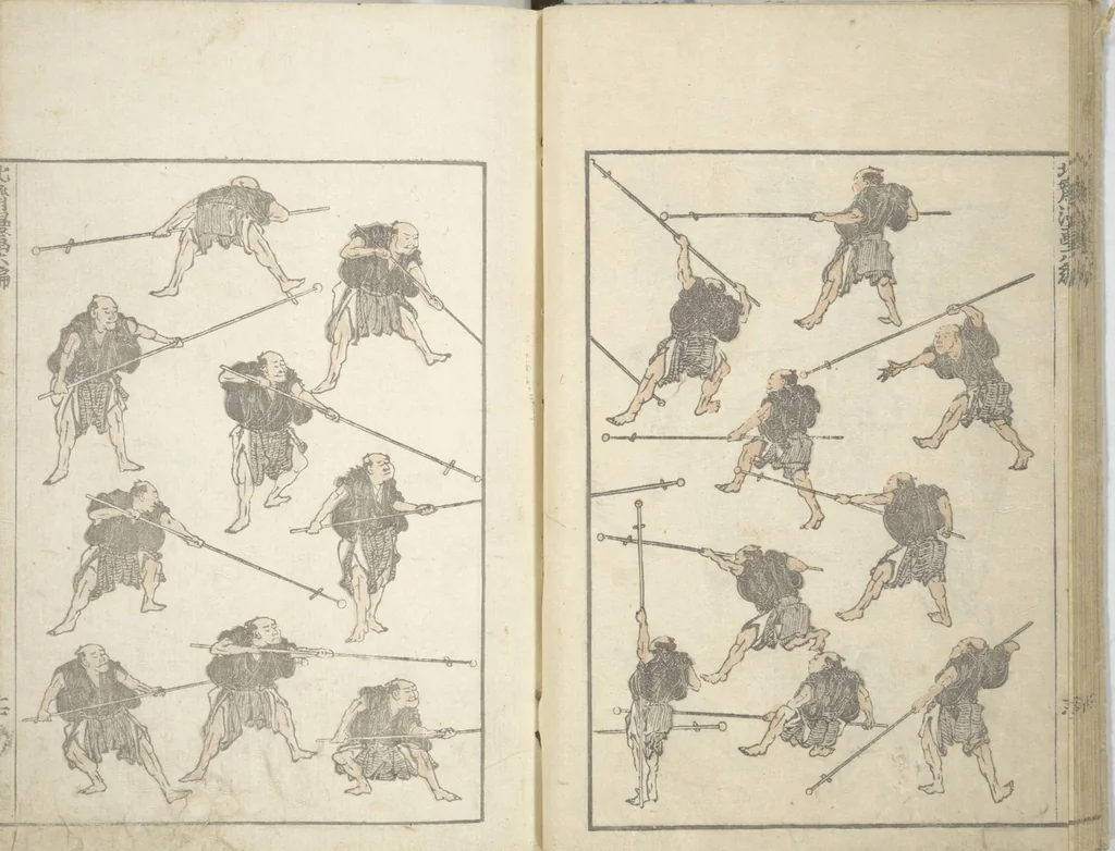 An illustration from Transmitting the Spirit, Revealing the Form of Things, Volume 1 to 15 of Hokusai Sketchbooks (Denshin kaishu: Hokusai manga, shohen - jugohen), 1848, leaf 19